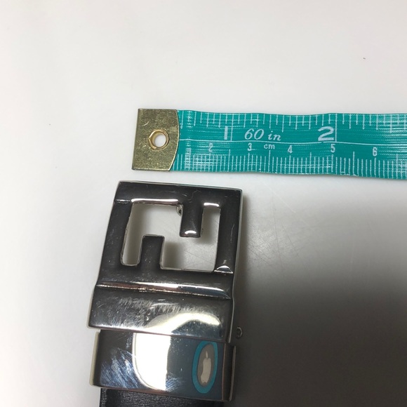 FENDI reversible leather belt w/ silver FF buckle
